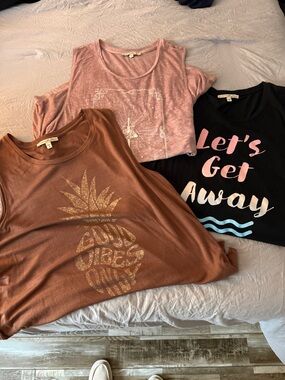 3 Express Womens Tank Tops - Pink, Brown, Black